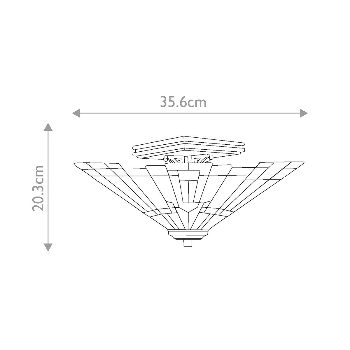 Quoizel Inglenook Semi Flush Tiffany Ceiling Light