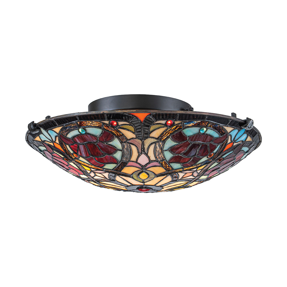 Quoizel Larissa Flush Tiffany Ceiling Light