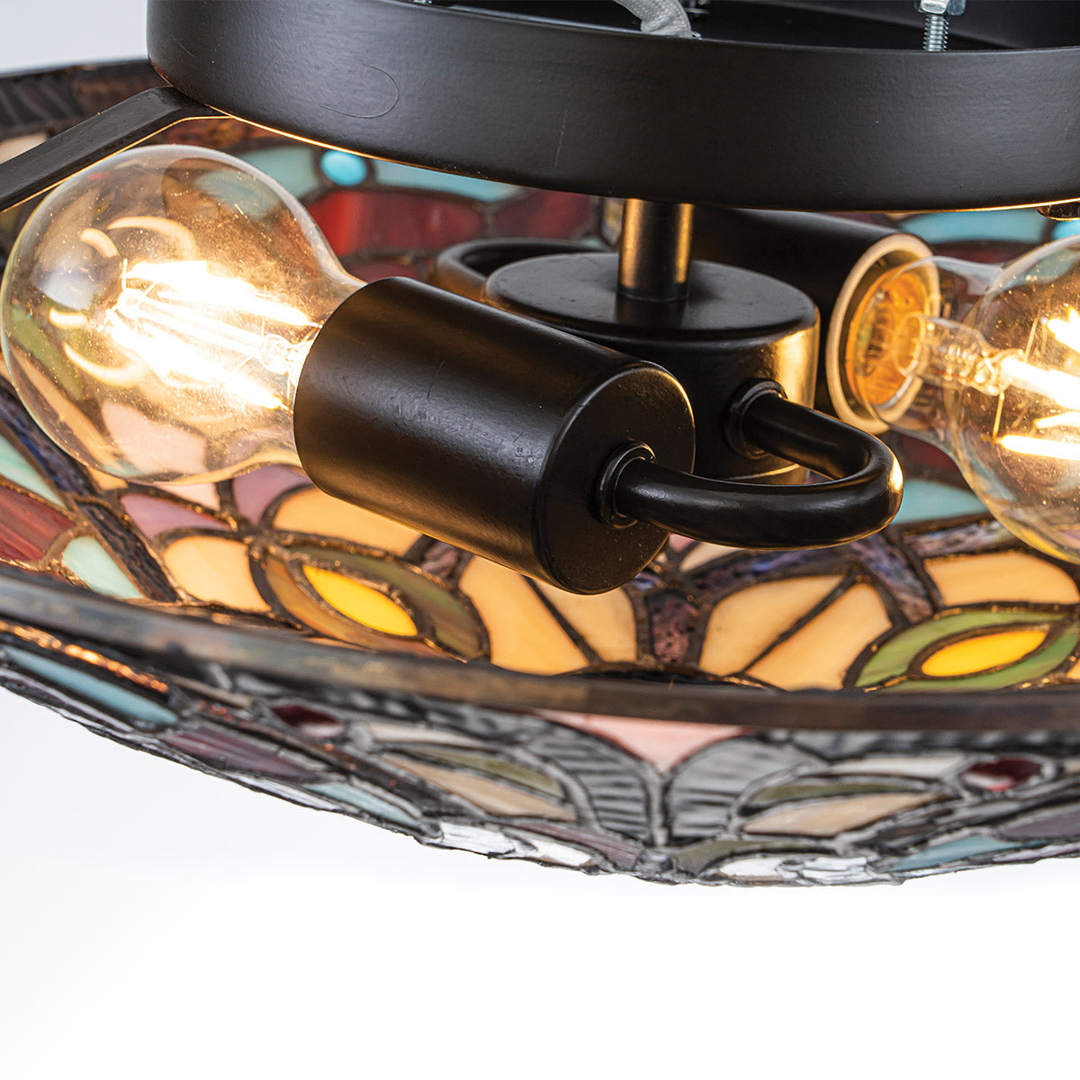 Quoizel Larissa Flush Tiffany Ceiling Light