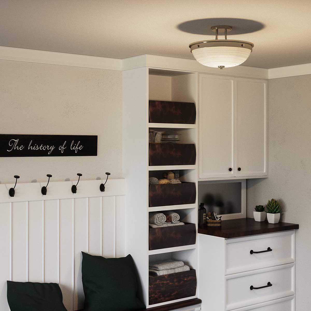 Quoizel Mantle 2 Light Semi-Flush Polished Nickel Ceiling Light