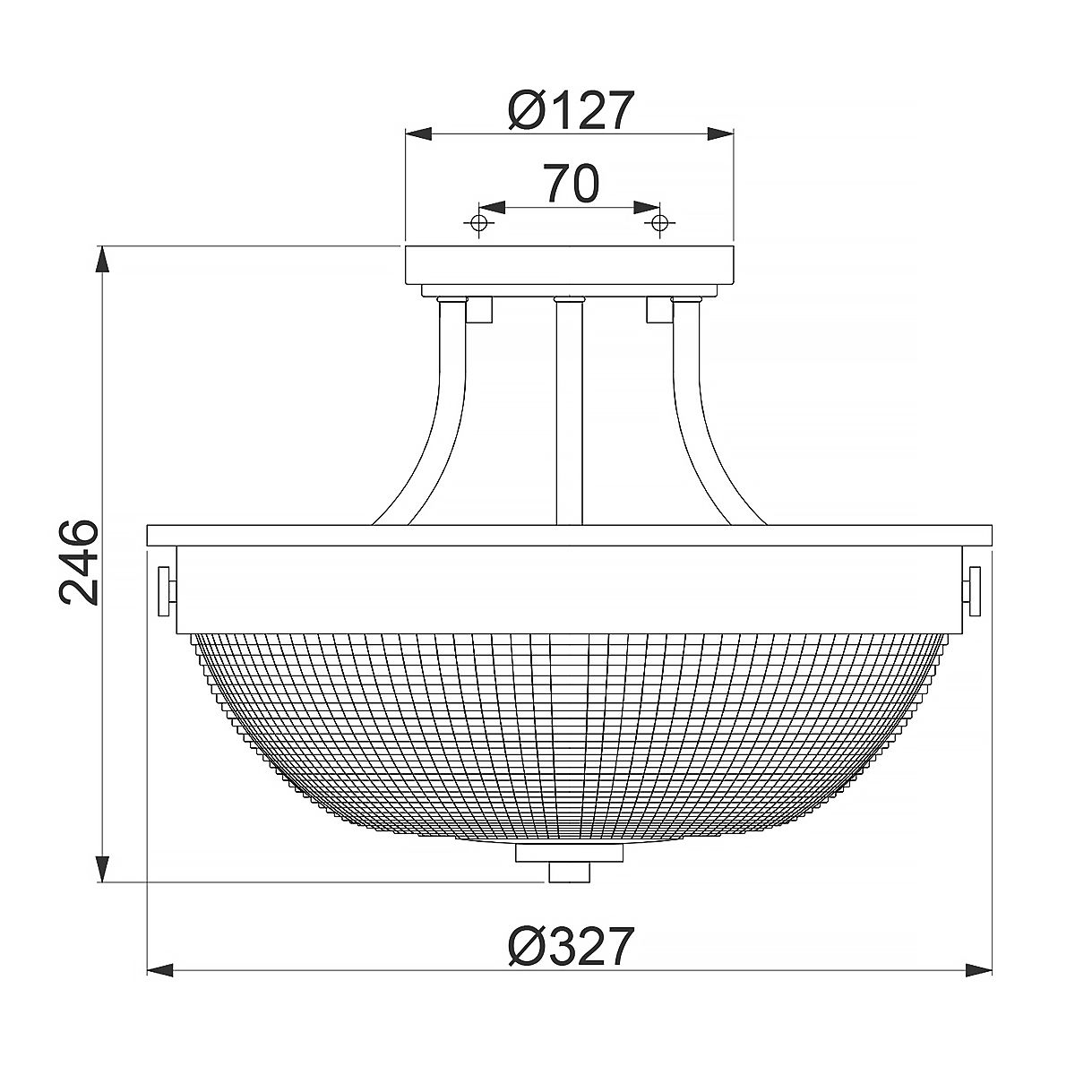 Quoizel Mantle 2 Light Semi-Flush Bronze Ceiling Light