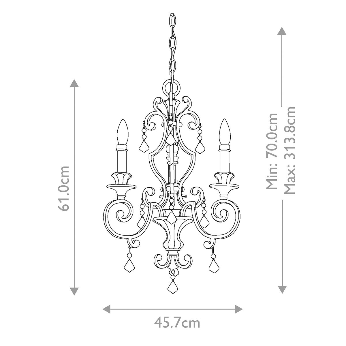 Quoizel Marquette 3 Light Gold Chandelier
