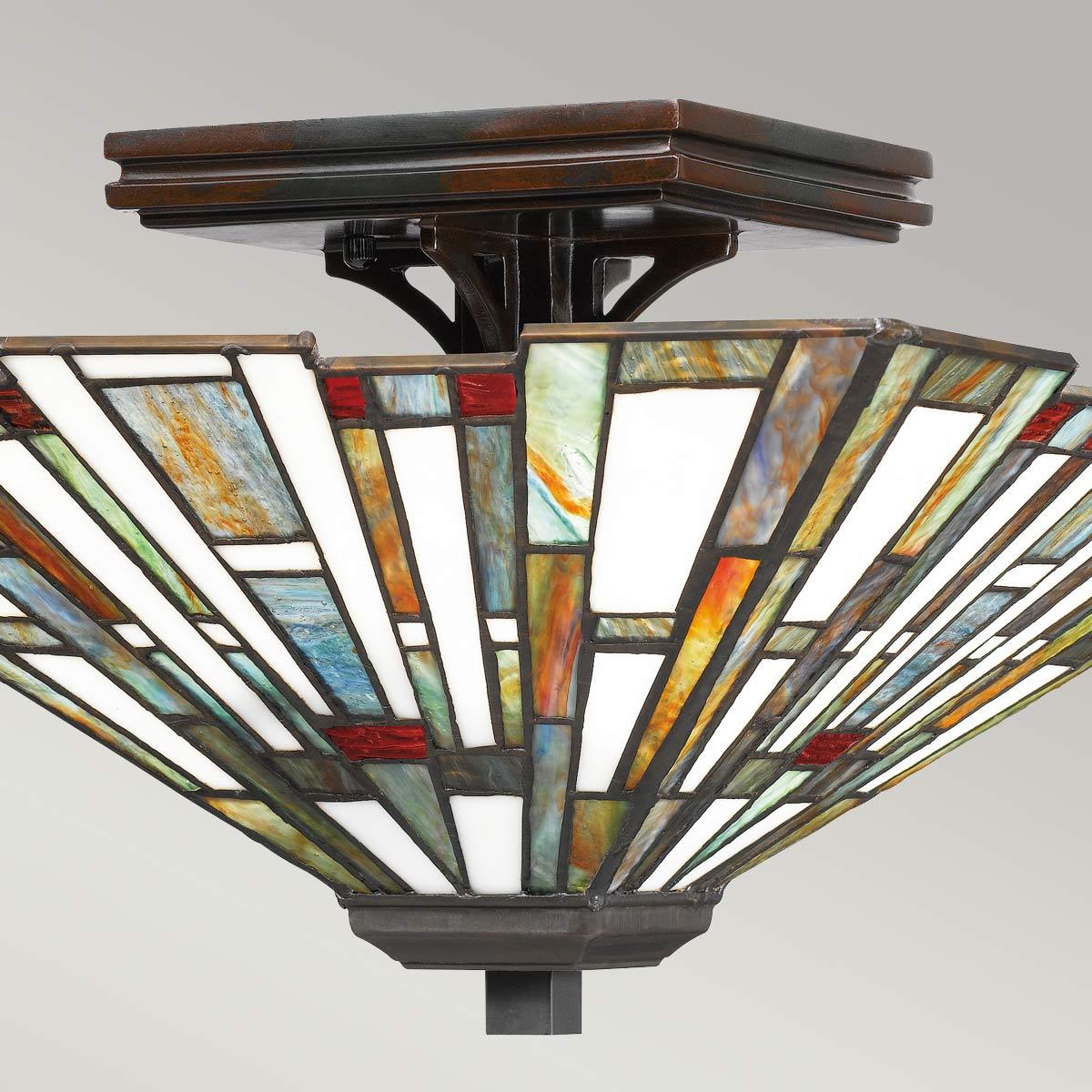 Quoizel Tiffany Maybeck 2 Light Bronze Flush Ceiling Mount