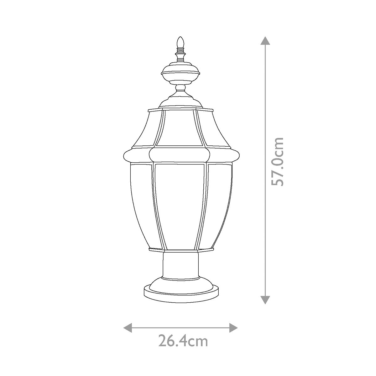 Quoizel Newbury 2 Light Polished Brass Outdoor Pedestal Light