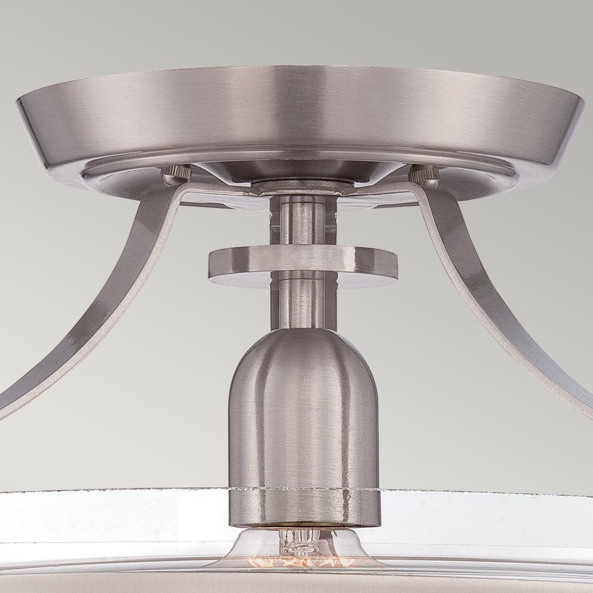 Quoizel Penn Station Semi Flush Brushed Nickel Ceiling Light