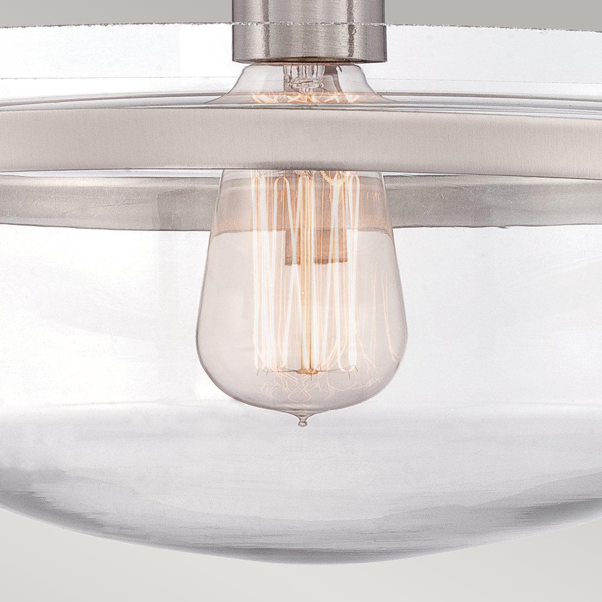 Quoizel Penn Station Semi Flush Brushed Nickel Ceiling Light