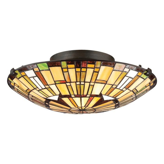 Quoizel Reed Tiffany Flush Ceiling Light