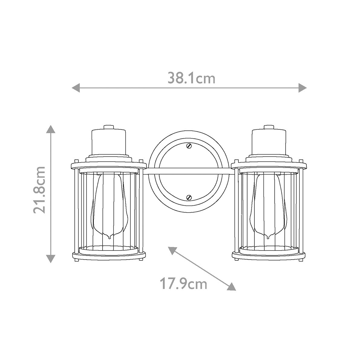 Quoizel Riggs 2 Light Brass Bathroom Wall Light