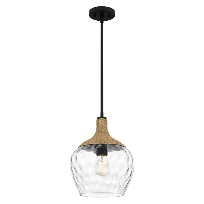 Quoizel Royer Back & Rope Ceiling Pendant Light by Quoizel Lighting QZ-ROYER-1P-MBK