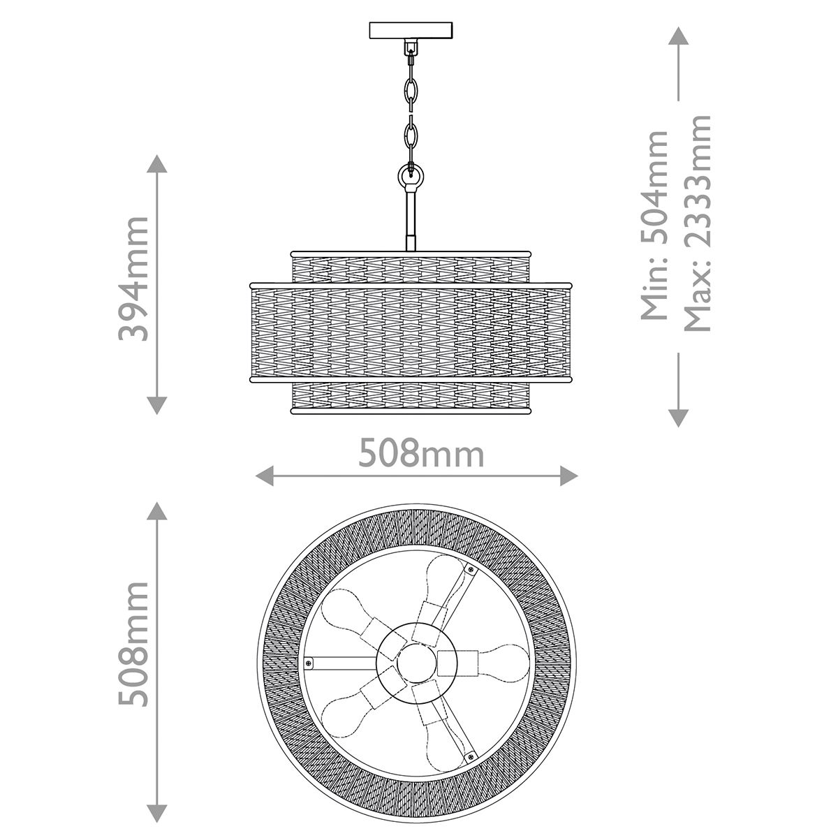 Quoizel Teton Black 5 Light Ceiling Pendant Light
