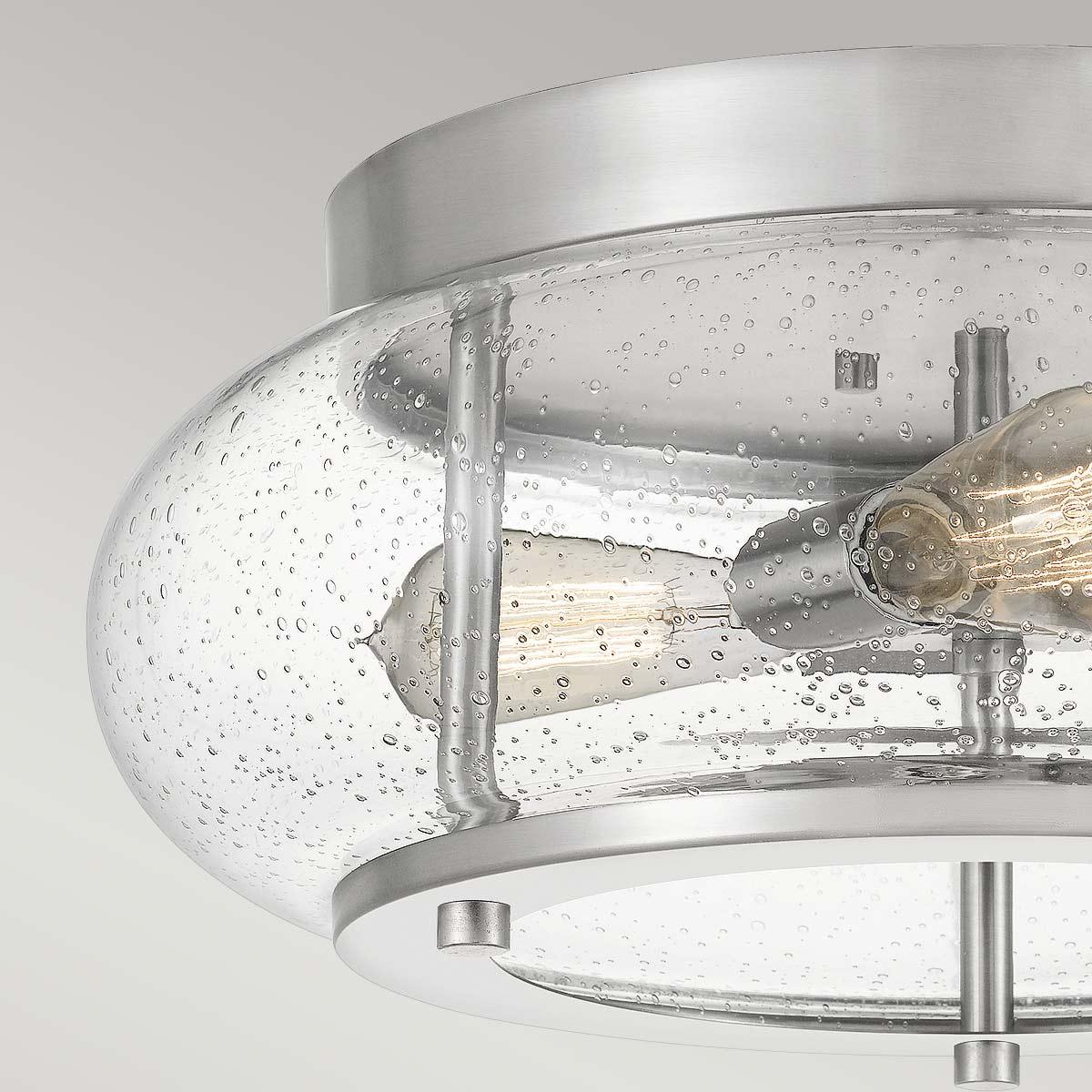 Quoizel Trilogy 3 Light Flush Brushed Nickel Ceiling Light