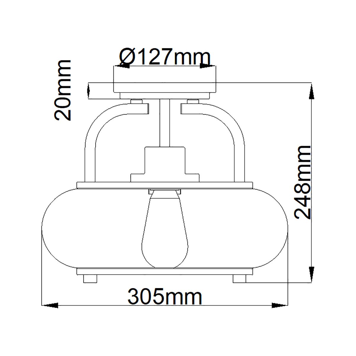 Quoizel Trilogy Small Old Bronze Semi-Flush Ceiling Light — close-up detail
