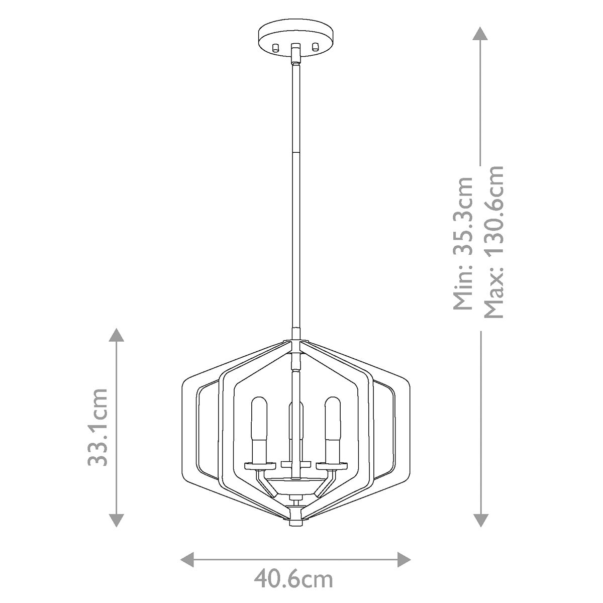 Quoizel Vanguard 3 Light Black Pendant