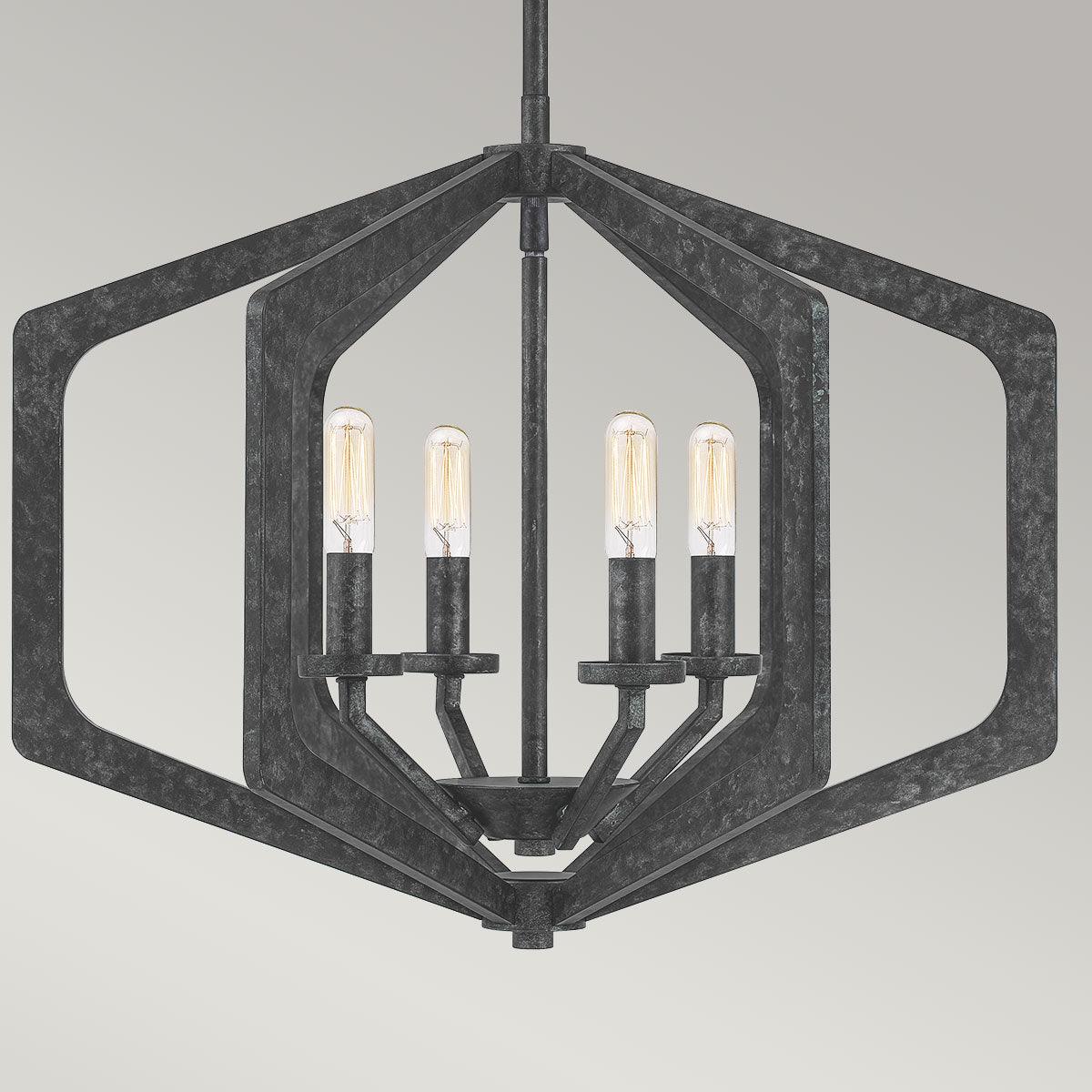 Quoizel Vanguard 4 Light Black Ceiling Pendant