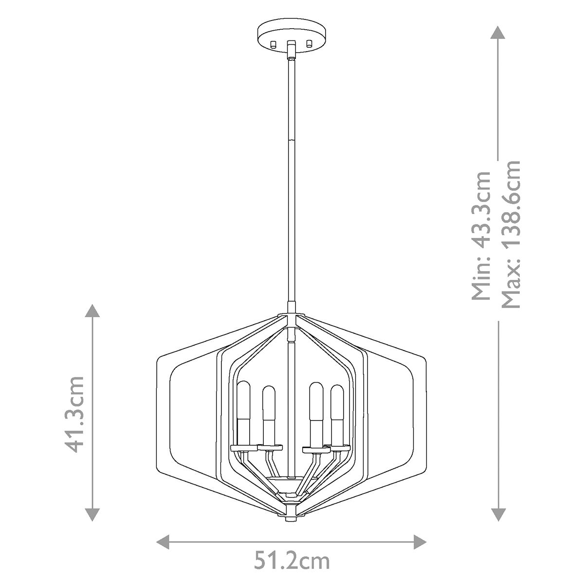 Quoizel Vanguard 4 Light Black Ceiling Pendant