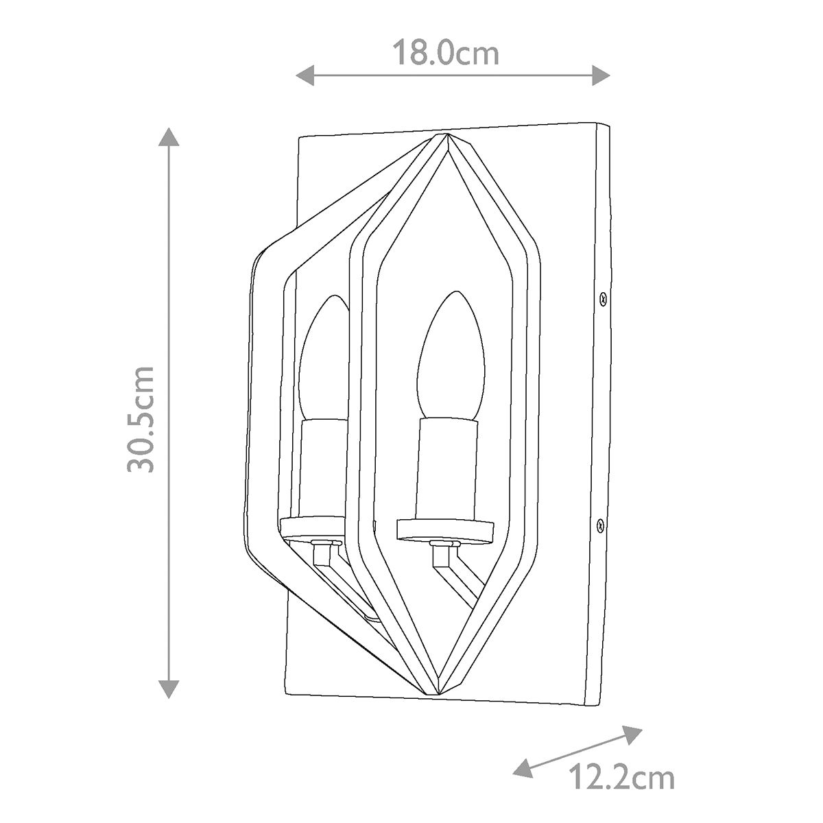 Quoizel Vanguard 2 Light Black Wall Light