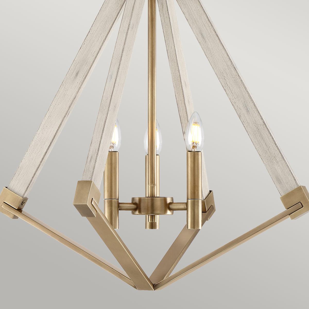 Quoizel View Point 3 Light Chandelier - Weathered Brass