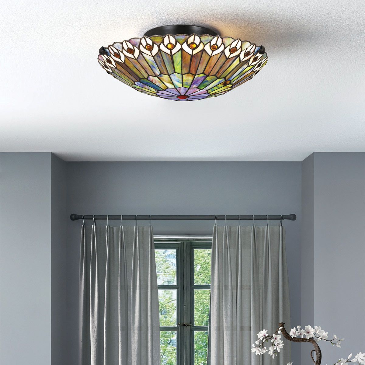Quoizel Watkins Tiffany Flush Ceiling Light