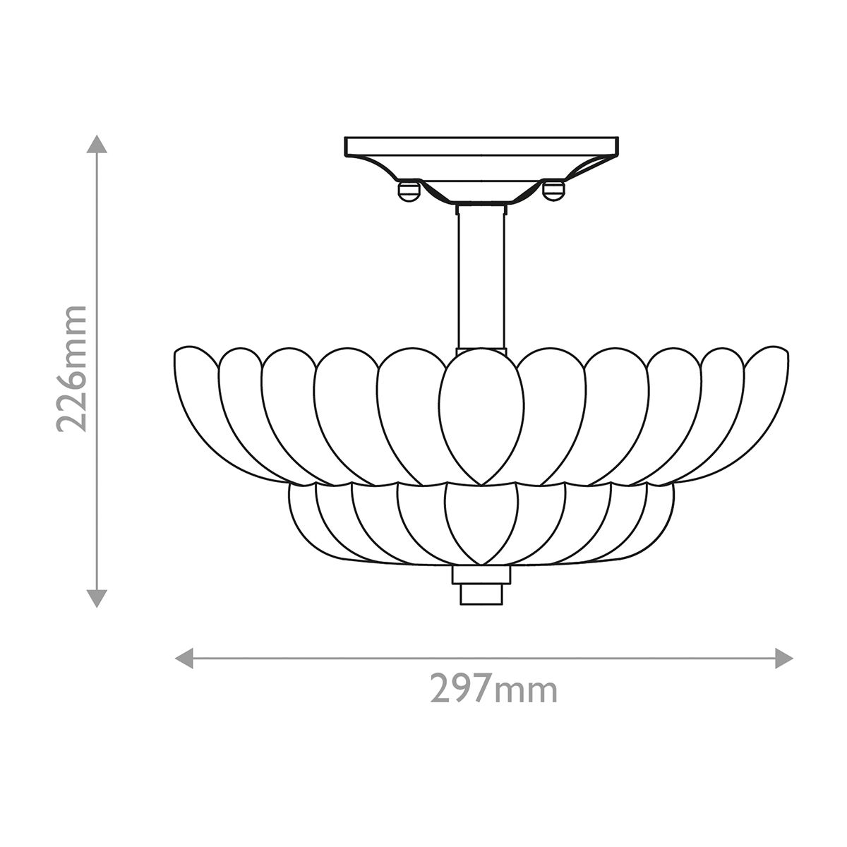 Quoizel Whitecap Small Semi Flush Ceiling Flush