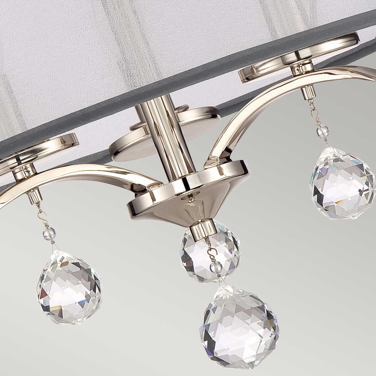 Whitney Silver Semi Flush or Pendant Ceiling Light