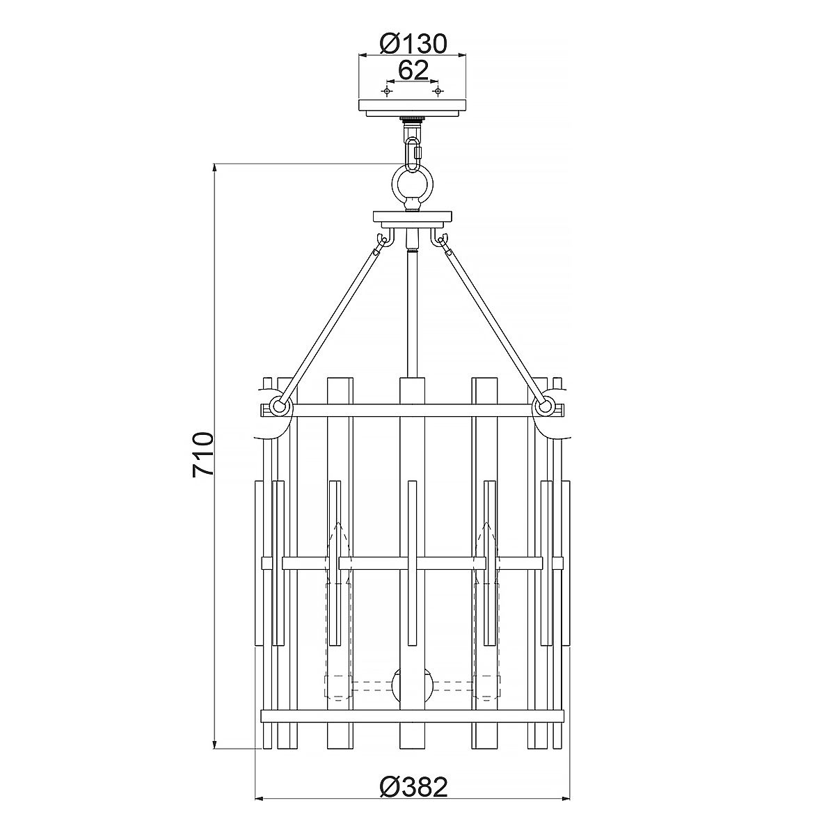 Quoizel Wood Hollow 4 Light Black Chandelier