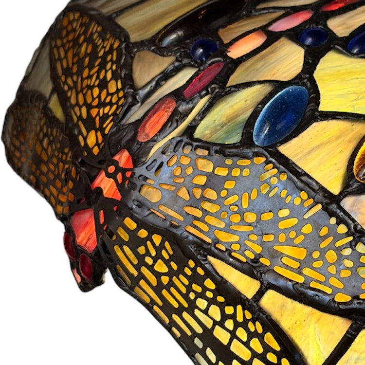 Colorful mosaic lamp with a white background