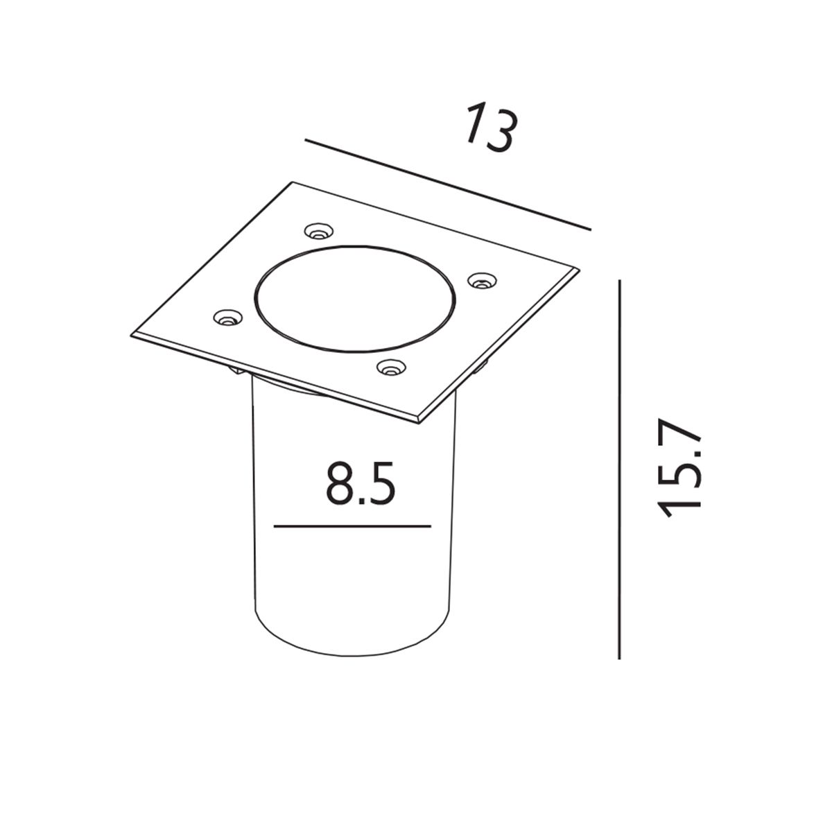 Rena Square 1 Light Inground Light Stainless Steel