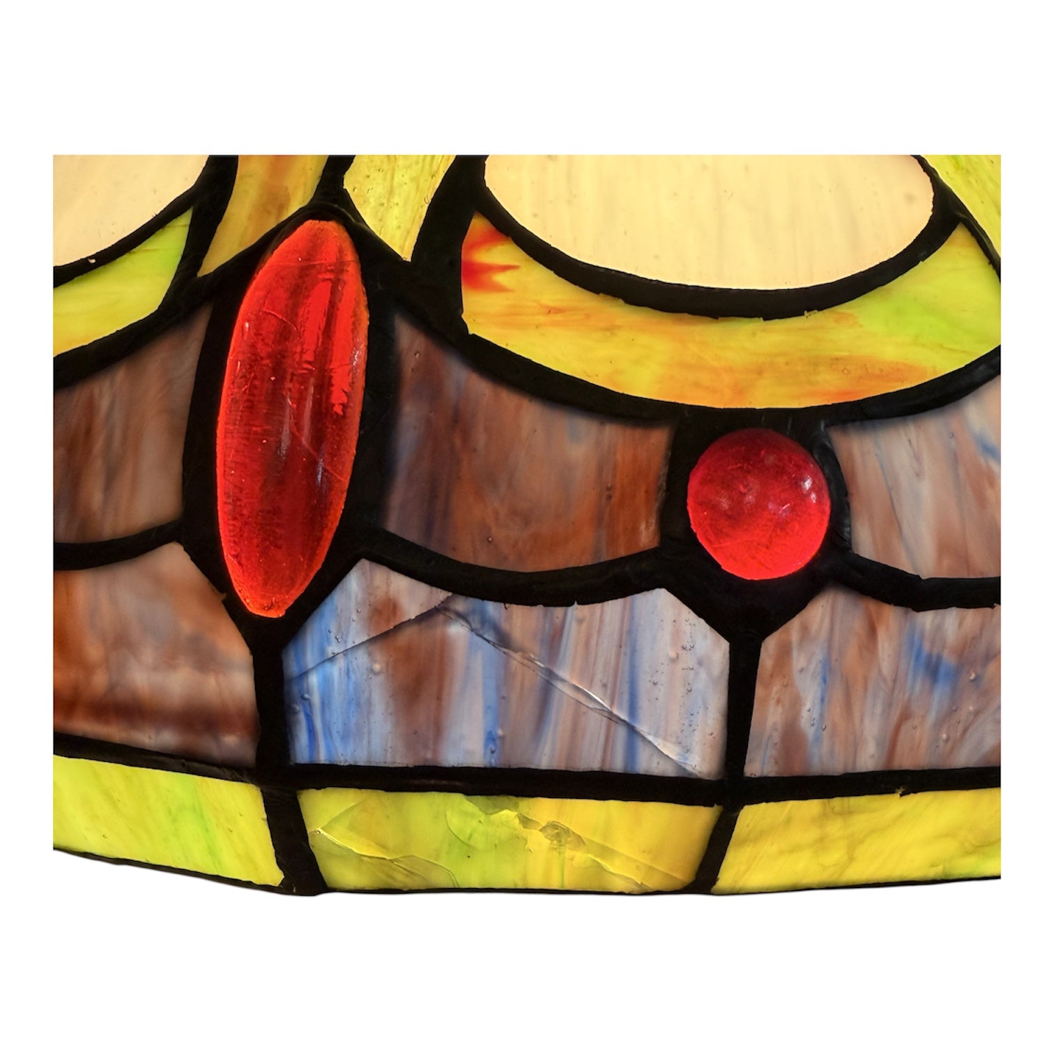 Oberon Inverted Tiffany Ceiling Light-cracked-110326