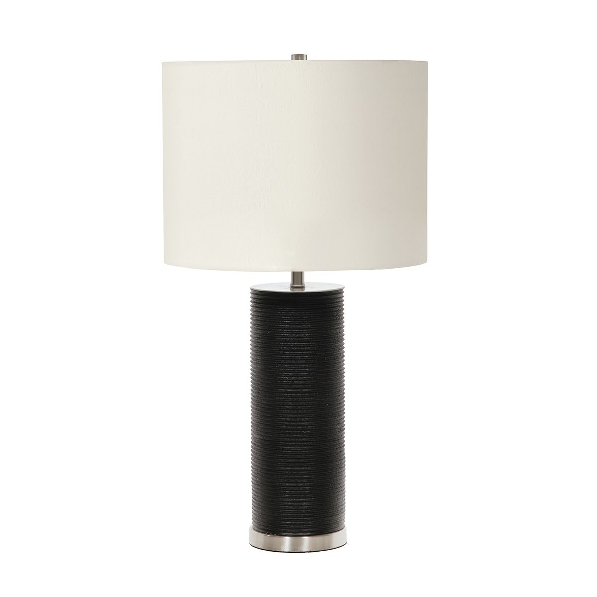 Ripple Black Living Room Table Lamp with White Shade