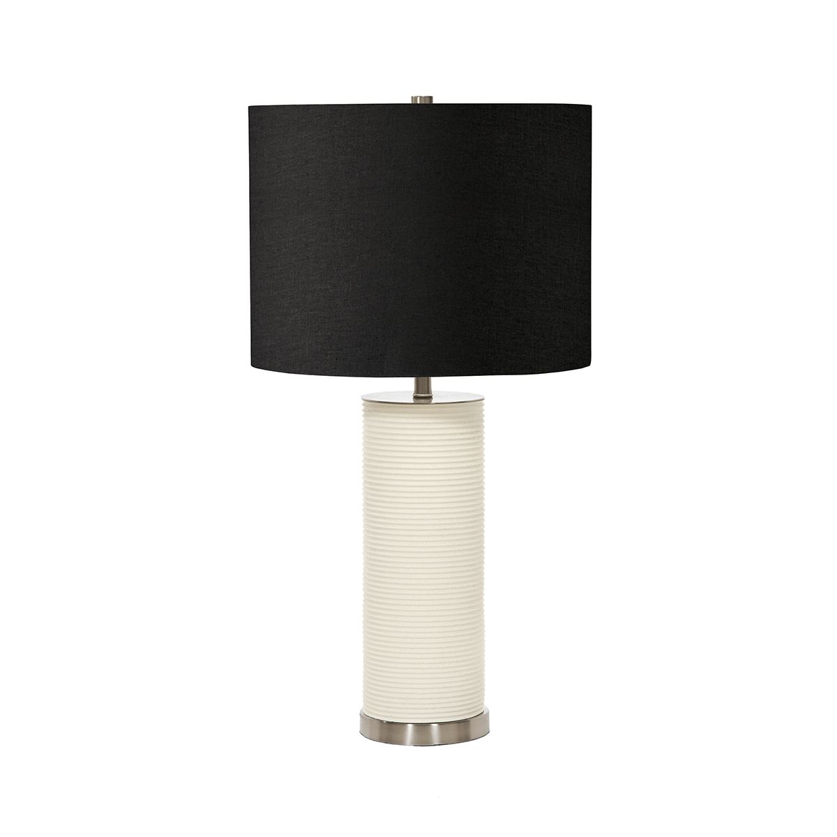 Ripple White Table Lamp with Black Shade