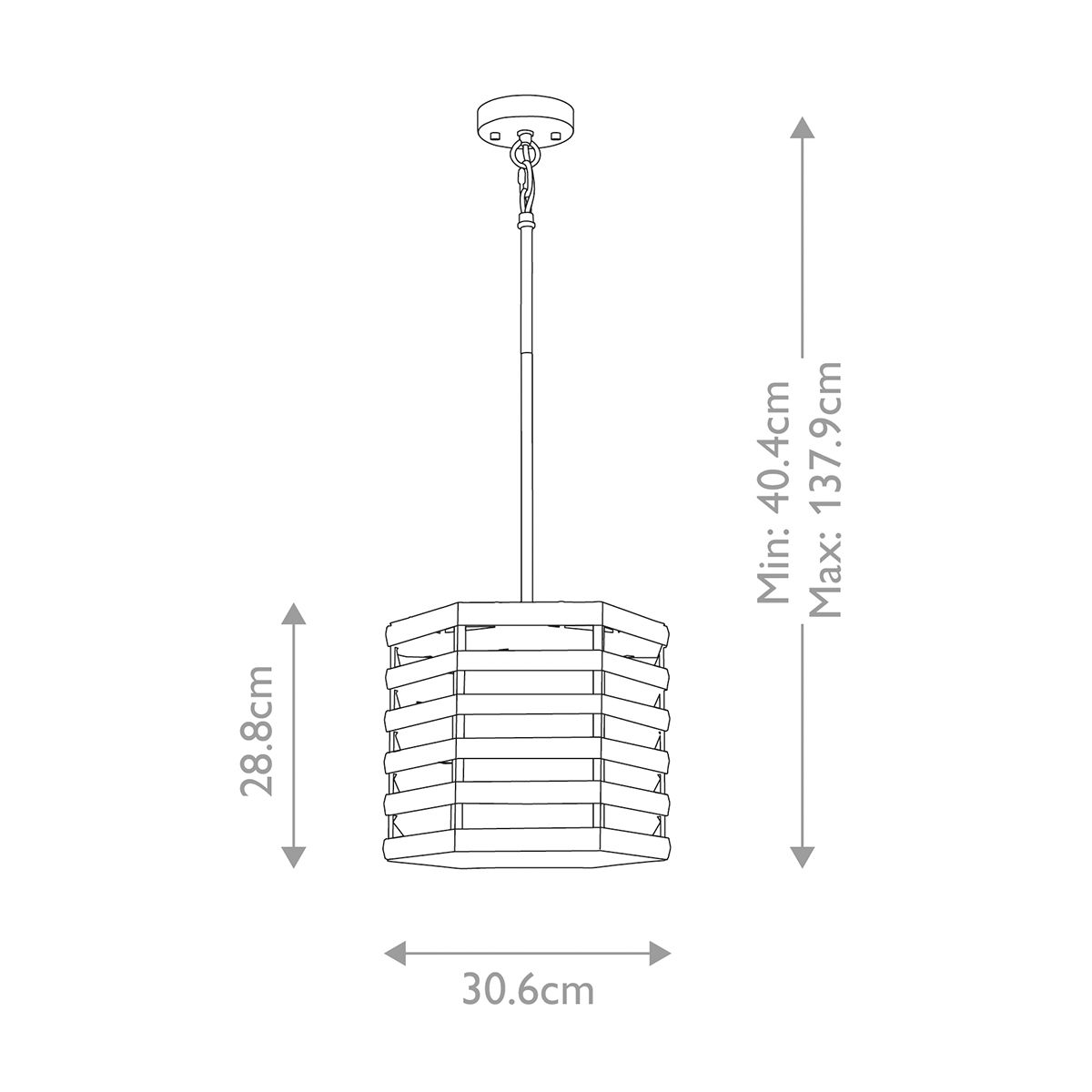 Elstead Shoal 1 Light Polished Nickel Ceiling Pendant