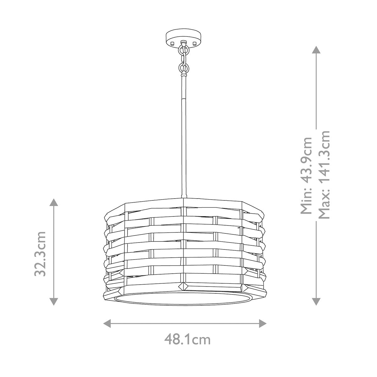 Elstead Shoal 4 Light Polished Nickel Ceiling Pendant