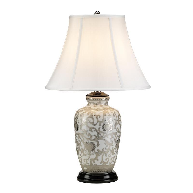 Elstead Silver Ceramic Thistle Table Lamp-OPEN-BOX-50-240426