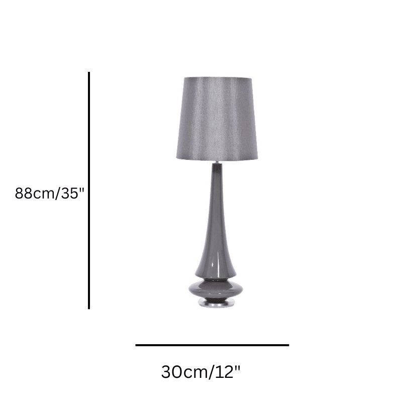 Elstead Spin Grey Ceramic Table Lamp size guide