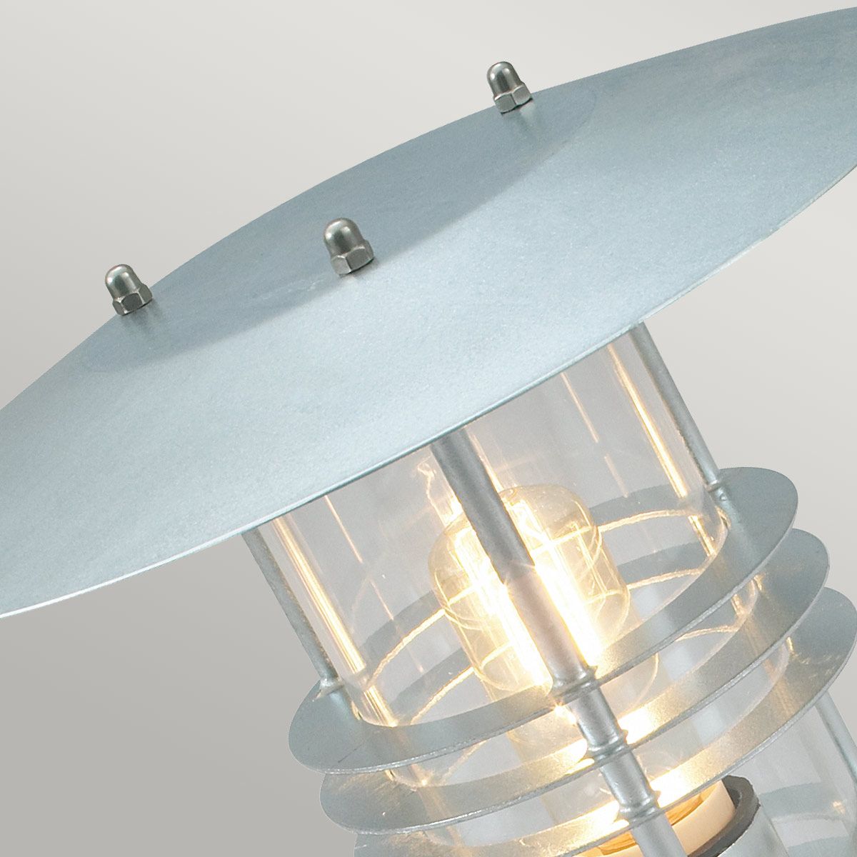 Elstead Stockholm Galvanised Steel Outdoor Pedestal Lantern