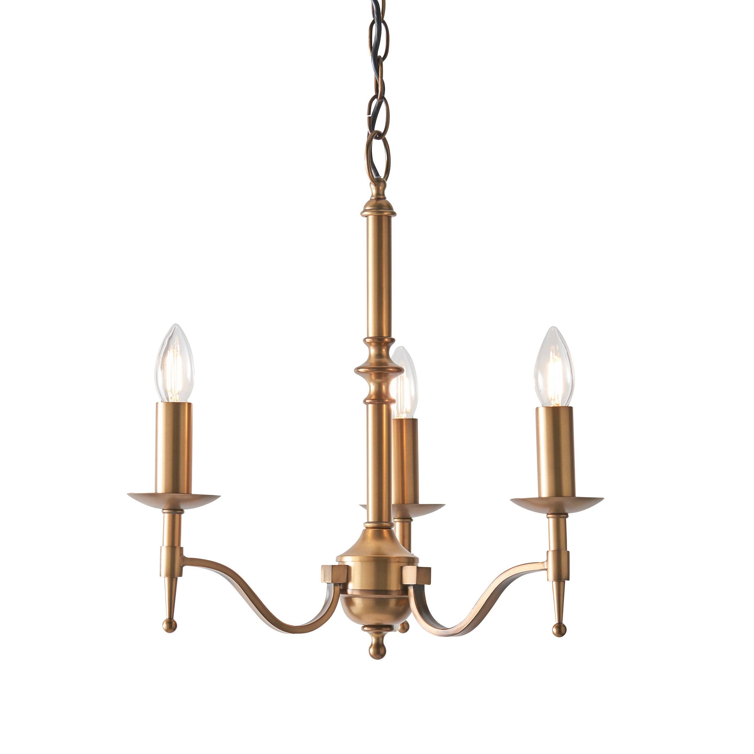 Stanford 3 Light Antique Brass Finish Chandelier-Interiors 1900-15-Tiffany Lighting Direct