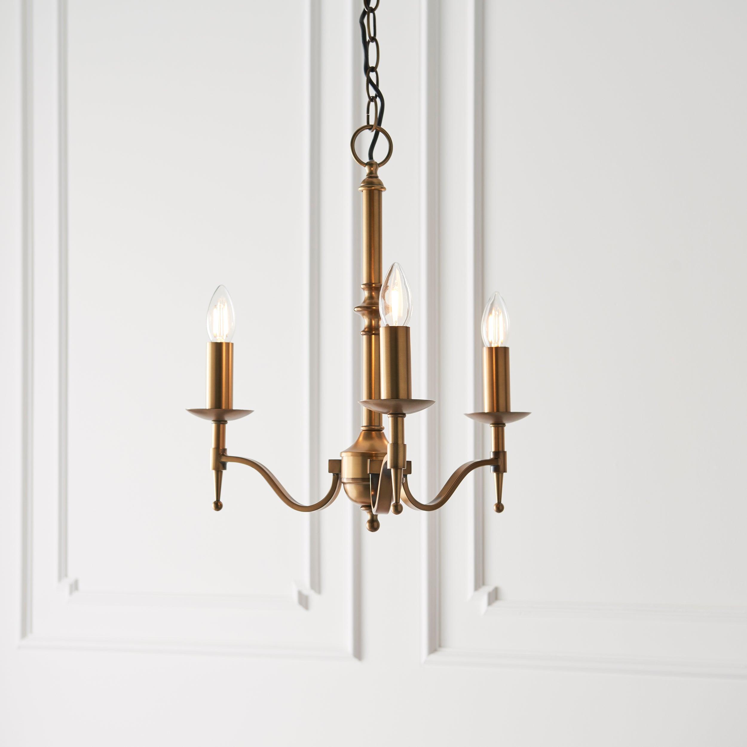 Stanford 3 Light Antique Brass Finish Chandelier-Interiors 1900-8-Tiffany Lighting Direct