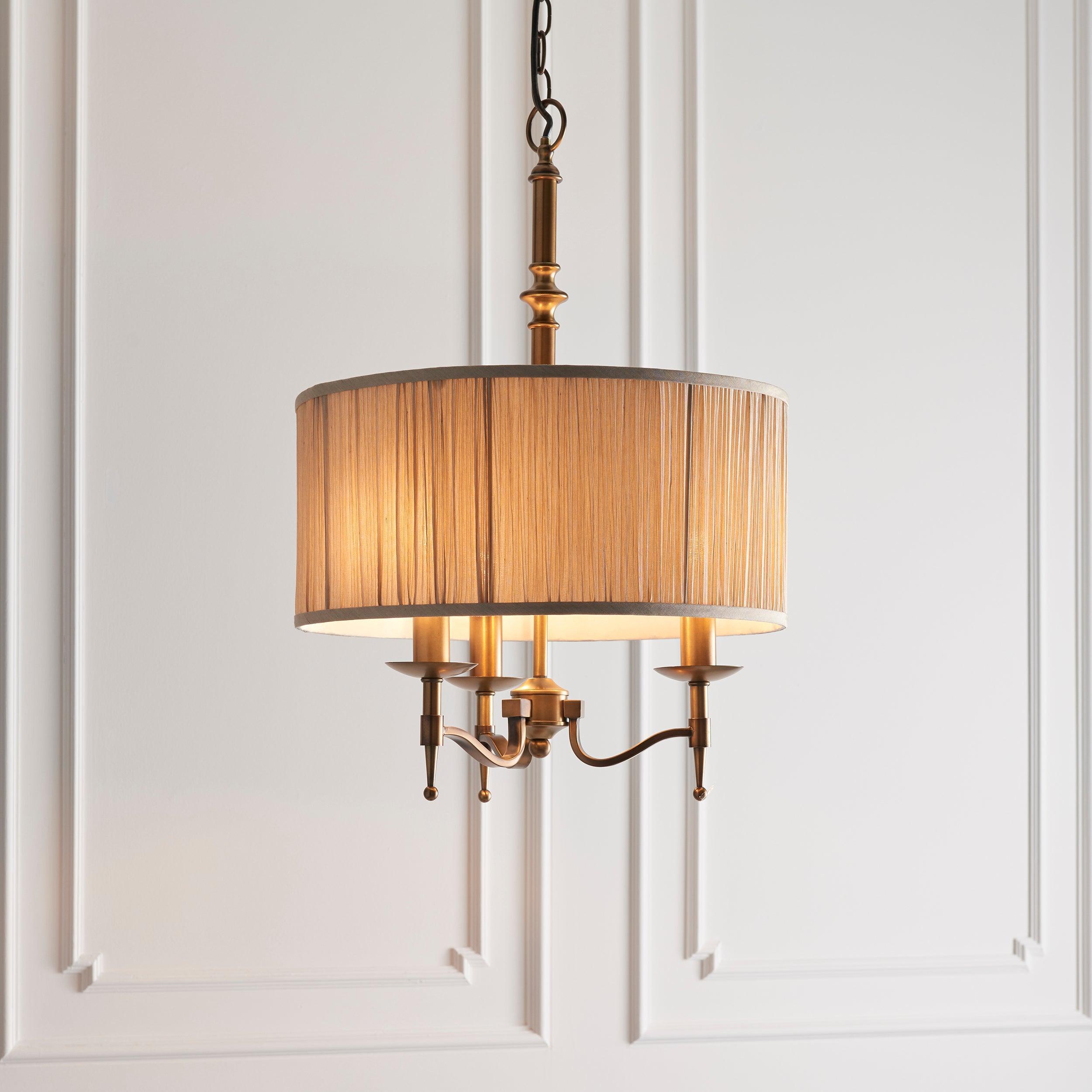 Interiors 1900 Stanford Antique Brass Finish 3 Light Pendant-Ceiling Pendant Lights-Interiors 1900-7-Tiffany Lighting Direct
