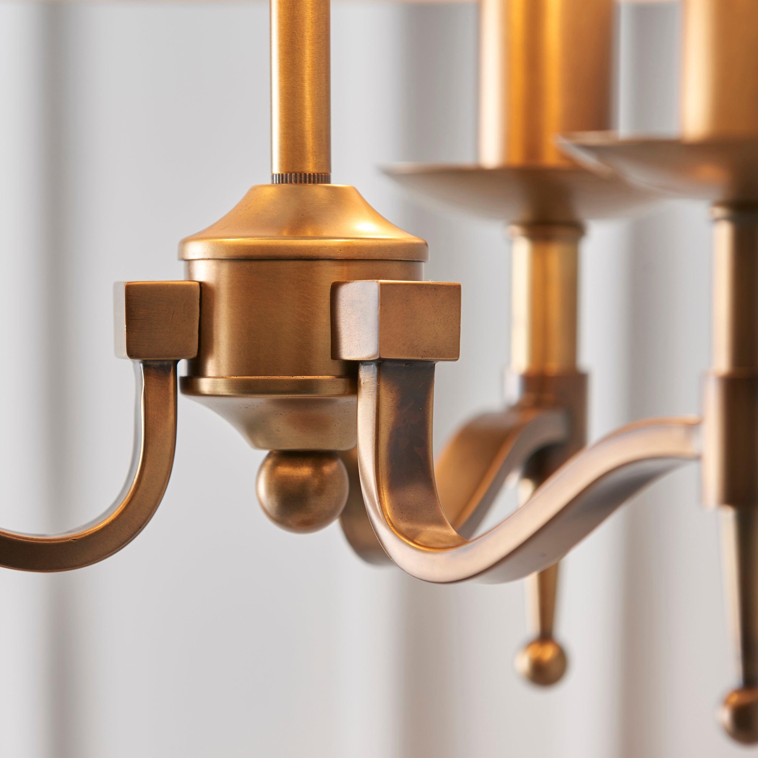 Interiors 1900 Stanford Antique Brass Finish 3 Light Pendant-Ceiling Pendant Lights-Interiors 1900-10-Tiffany Lighting Direct