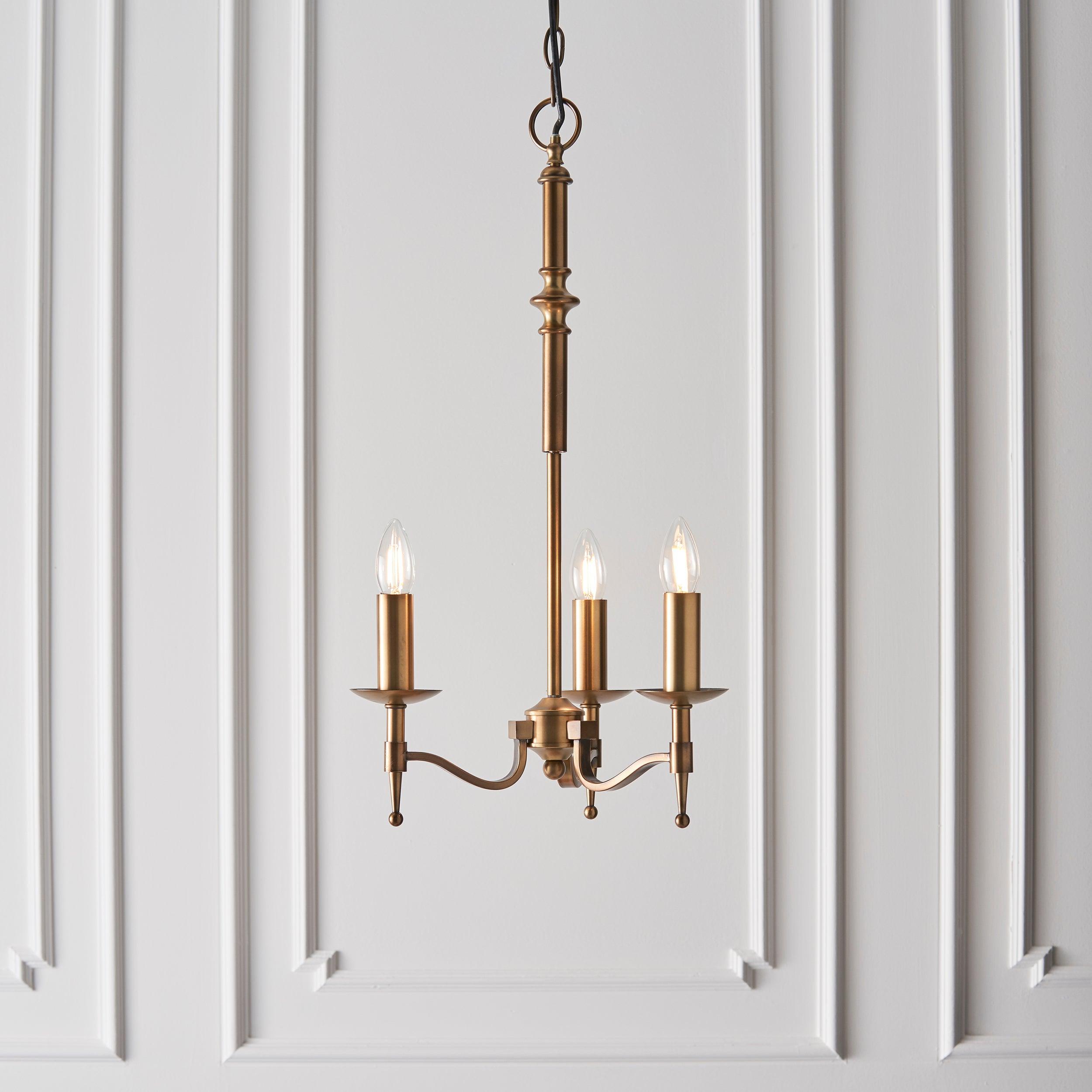 Interiors 1900 Stanford Antique Brass Finish 3 Light Pendant-Ceiling Pendant Lights-Interiors 1900-11-Tiffany Lighting Direct