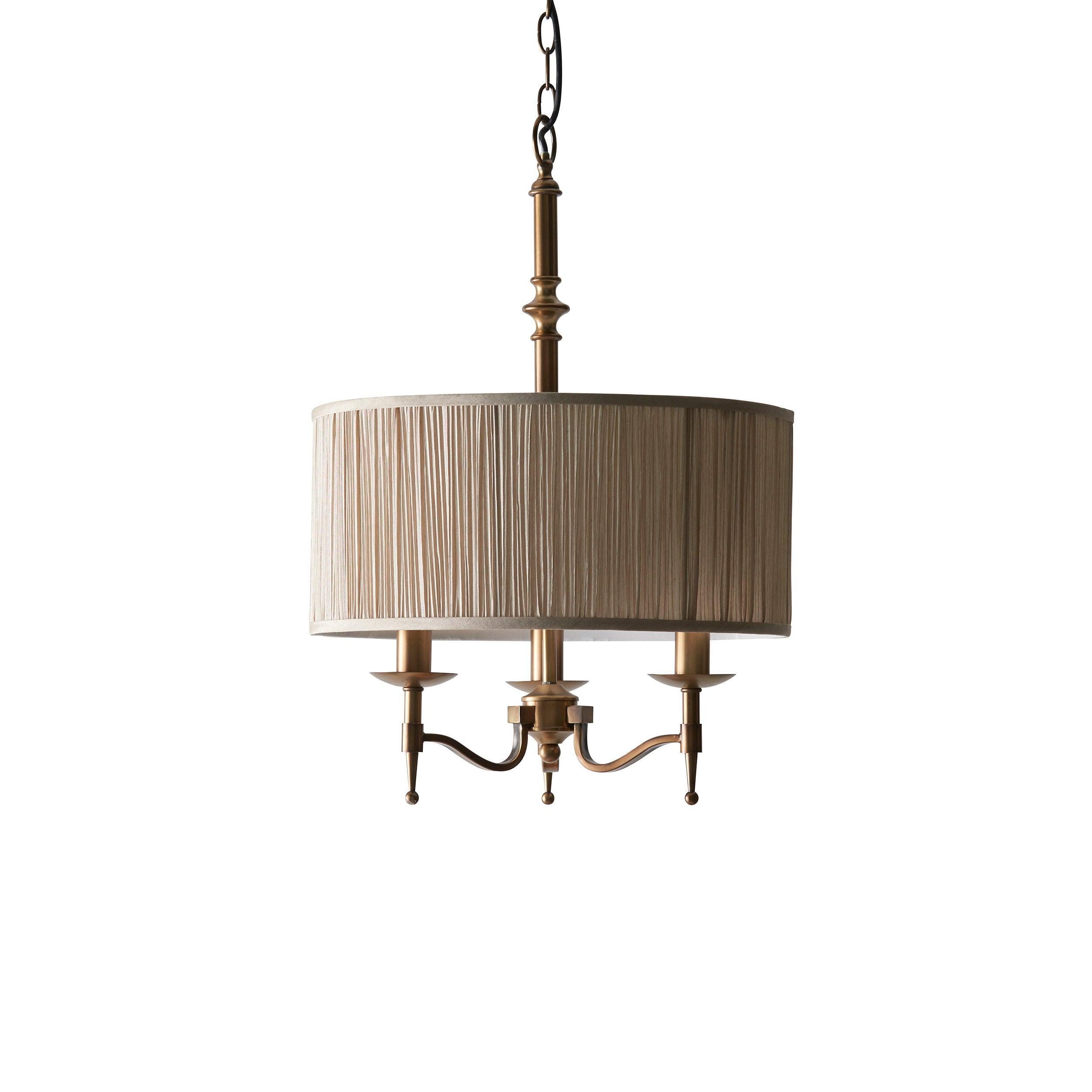 Interiors 1900 Stanford Antique Brass Finish 3 Light Pendant-Ceiling Pendant Lights-Interiors 1900-12-Tiffany Lighting Direct