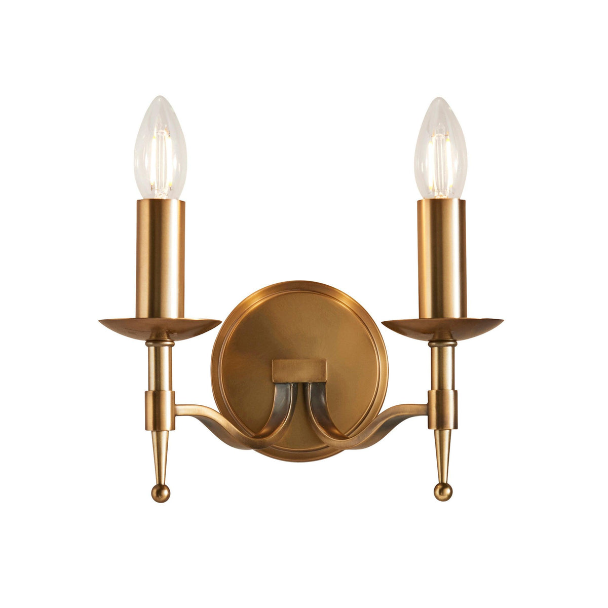 Stanford Antique Brass Finish Double Wall Light-OB-180926
