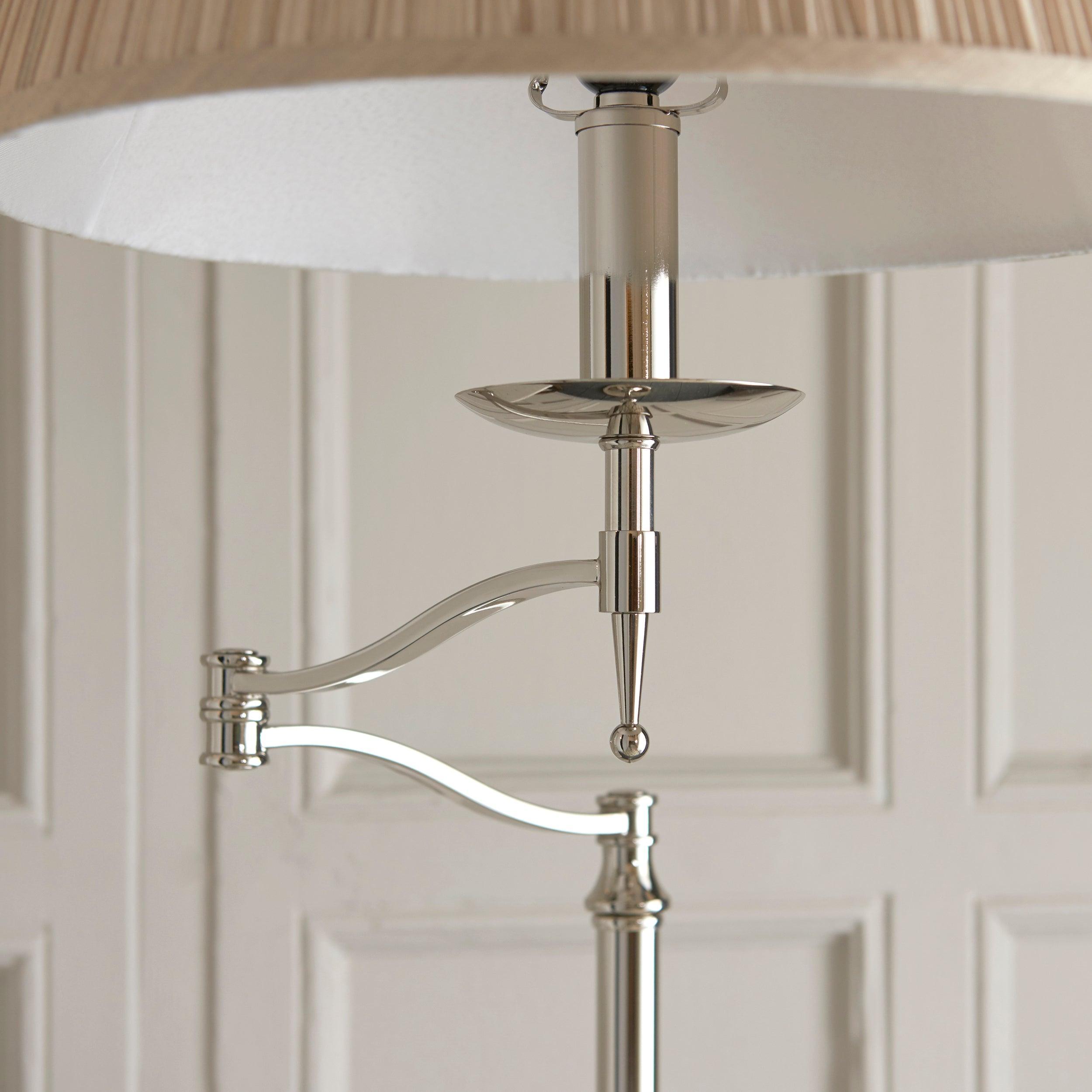 stanford nickel swing arm floor lamp close fitting image