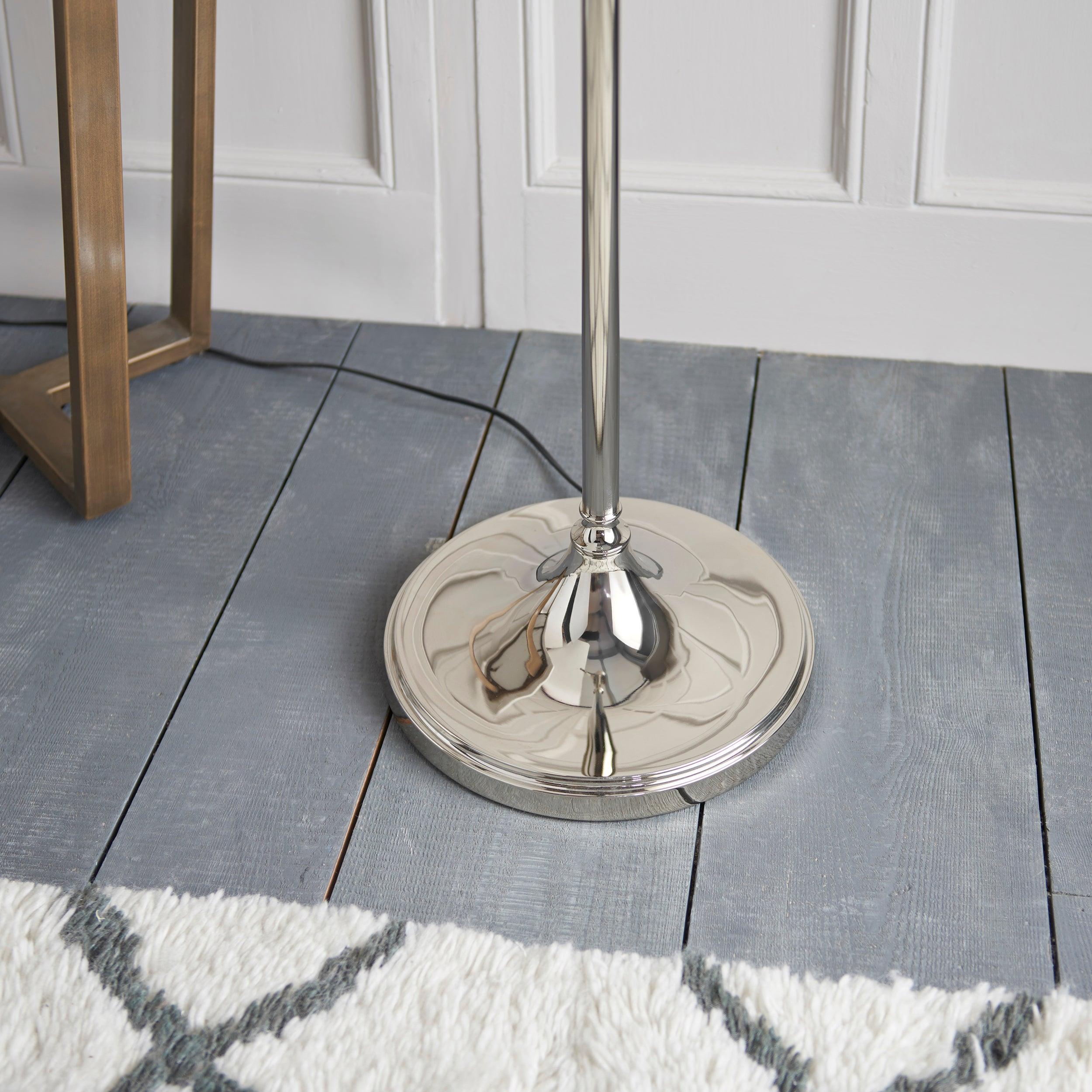 stanford nickel swing arm floor lamp Hallway Lighting Close Up