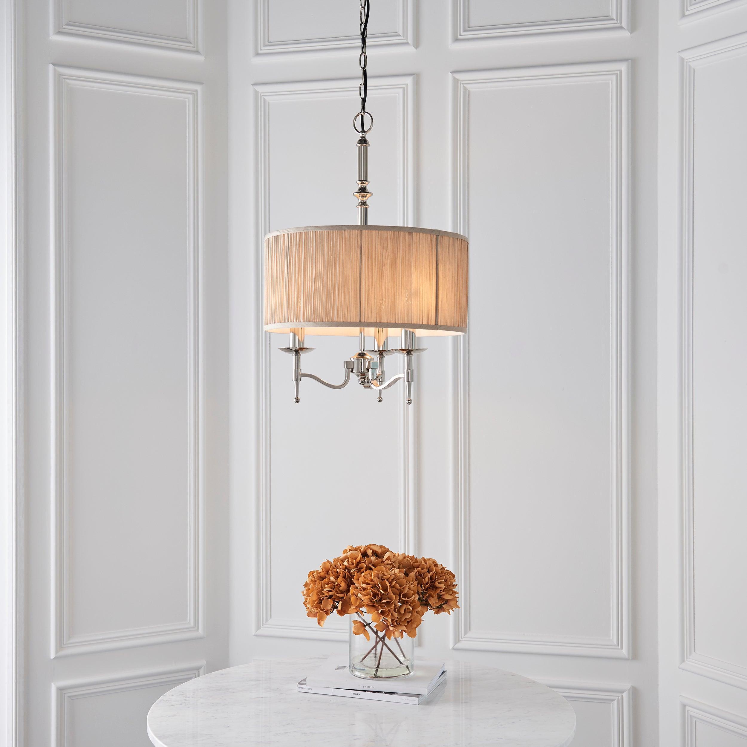 Stanford Polished Nickel Finish 3 Light Pendant-Ceiling Pendant Lights-Interiors 1900-8-Tiffany Lighting Direct