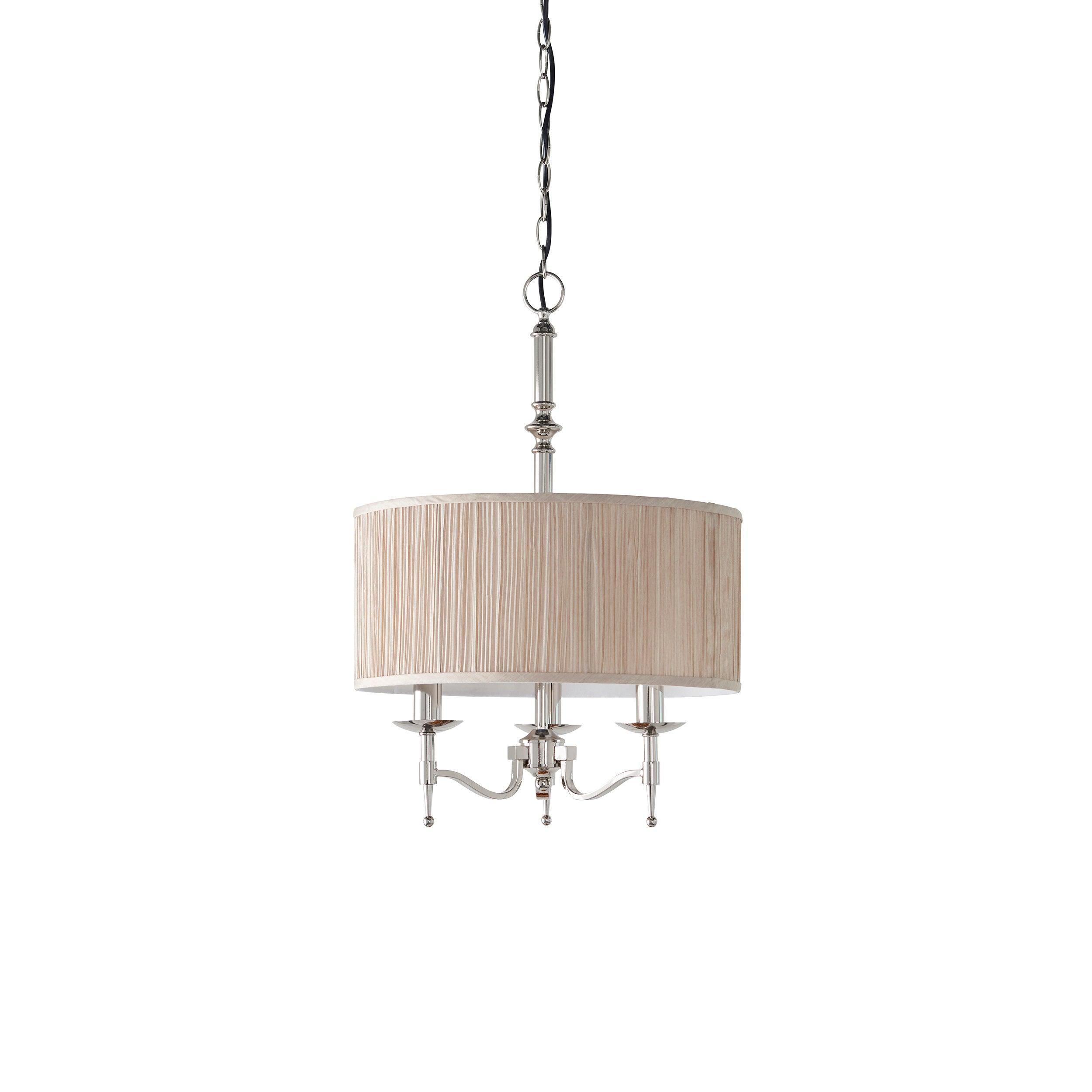 Stanford Polished Nickel Finish 3 Light Pendant-Ceiling Pendant Lights-Interiors 1900-11-Tiffany Lighting Direct