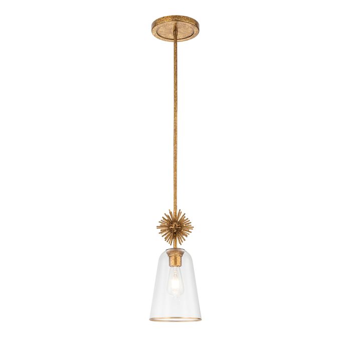 Elstead Staring Gold Pendant with Clear Glass by Elstead Lighting STARING-MP-DG-CLEAR