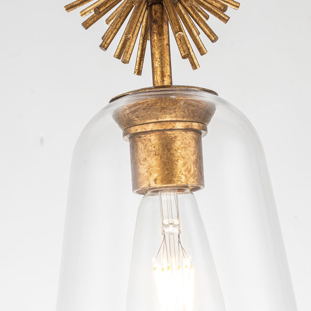 Elstead Staring Gold Pendant with Clear Glass
