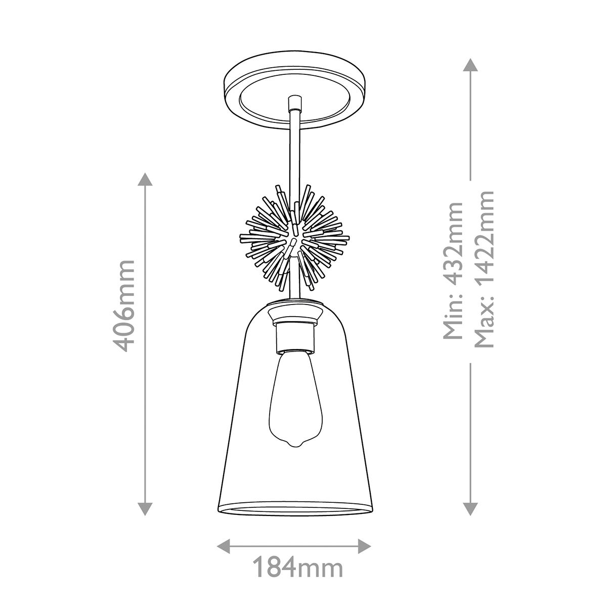 Elstead Staring Gold Pendant with Clear Glass