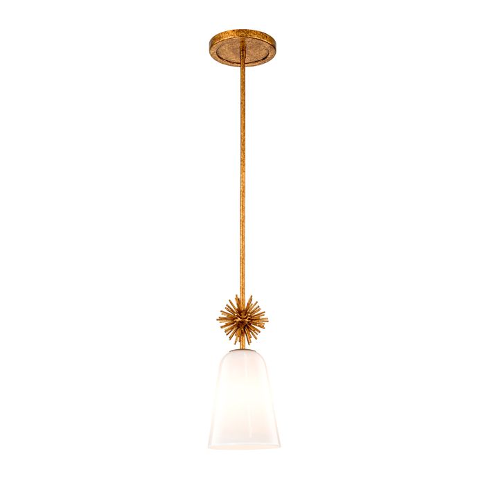 Elstead Staring Gold Pendant with Opal Glass by Elstead Lighting STARING-MP-DG-OPAL